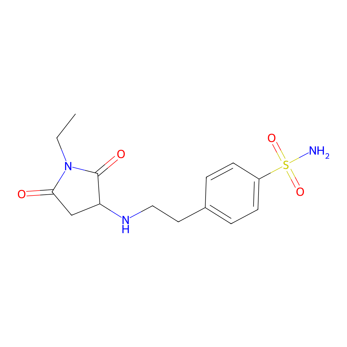 4-{2-[(1-Ethyl-2,5-dioxopyrrolidin-3-yl)amino]ethyl}benzenesulfonamide molecular structure, CAS 318466-31-8