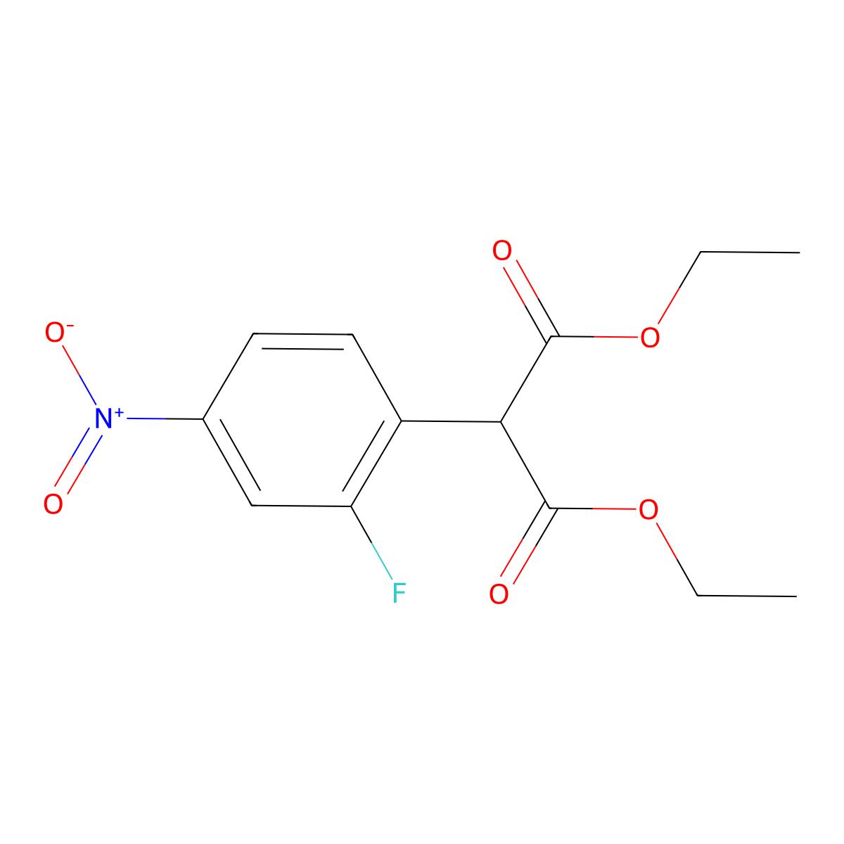 Propanedioic acid, 2-(2-fluoro-4-nitrophenyl)-, 1,3-diethyl ester molecular structure, CAS 318471-58-8