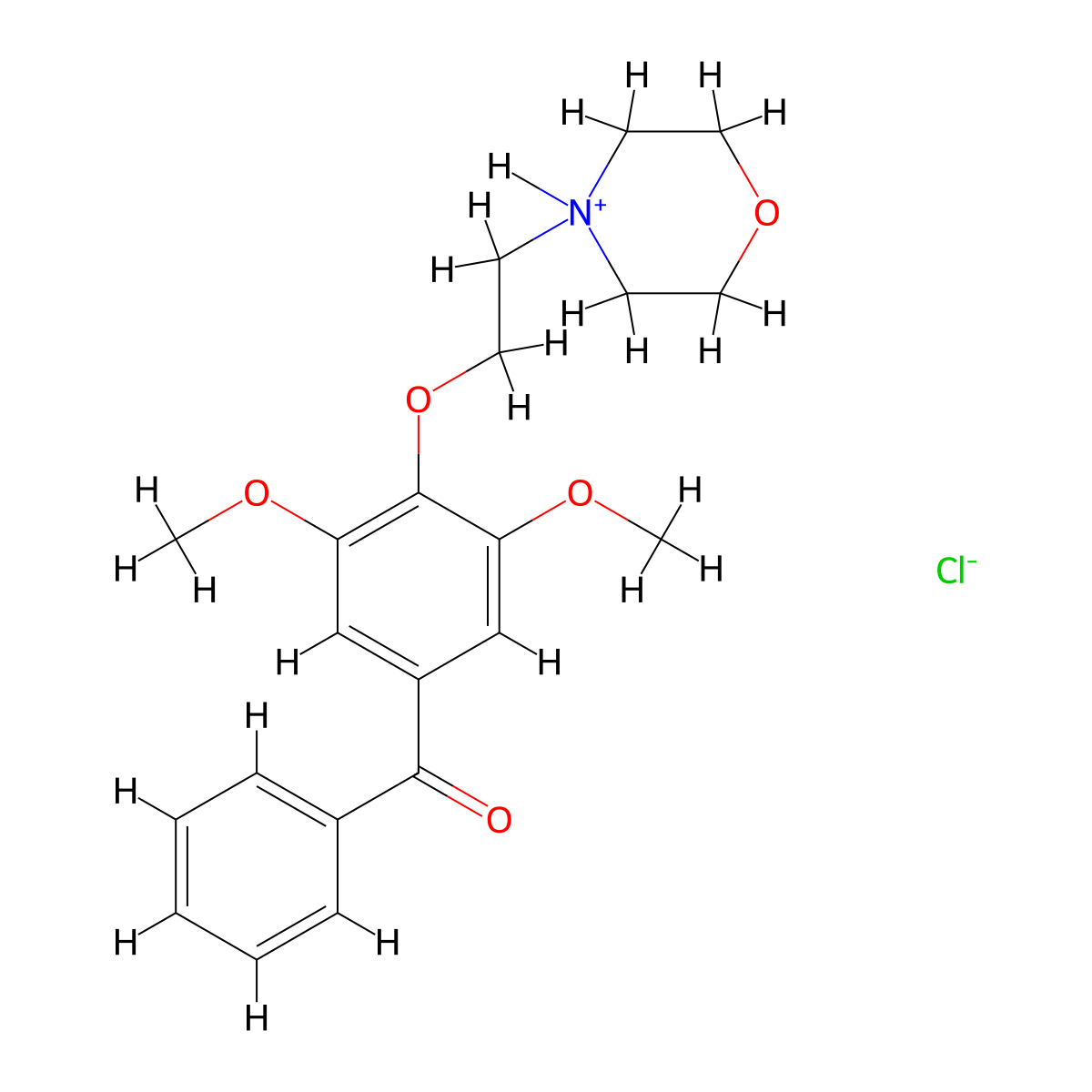 Benzophenone, 3,5-dimethoxy-4-(2-morpholinoethoxy)-, hydrochloride molecular structure, CAS 31848-00-7
