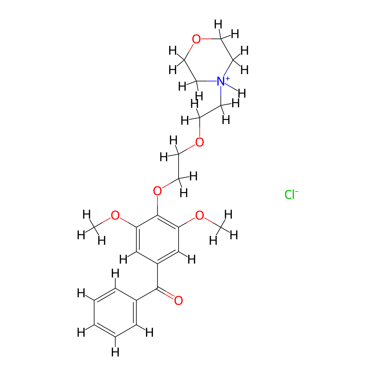 Benzophenone, 3,5-dimethoxy-4-(2-(2-morpholinoethoxy)ethoxy)-, hydrochloride molecular structure, CAS 31848-03-0