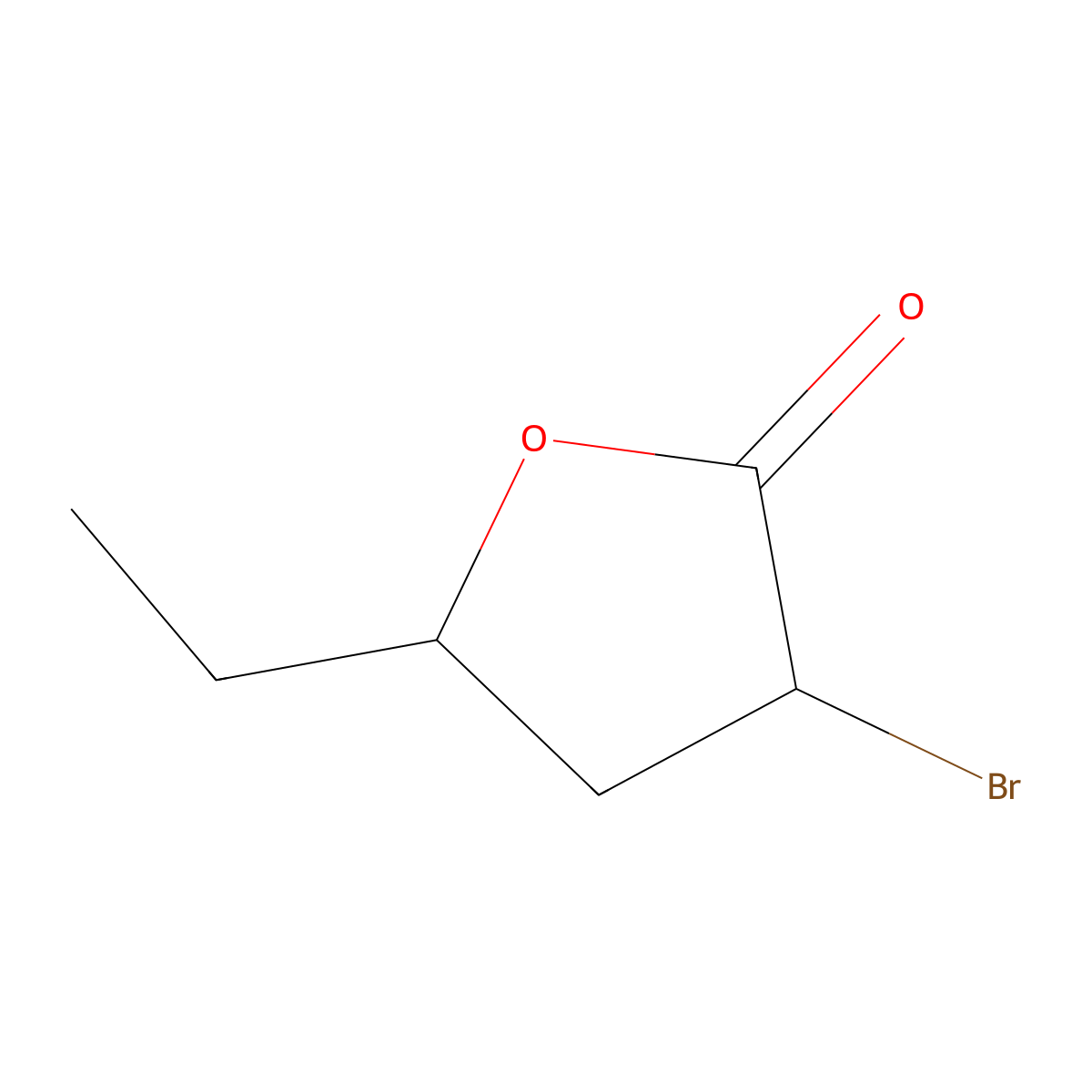 3-bromo-5-ethyloxolan-2-one, Mixture of diastereomers molecular structure, CAS 318488-78-7
