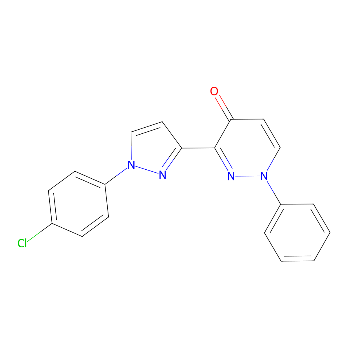 3-[1-(4-Chlorophenyl)pyrazol-3-yl]-1-phenylpyridazin-4-one molecular structure, CAS 318497-94-8