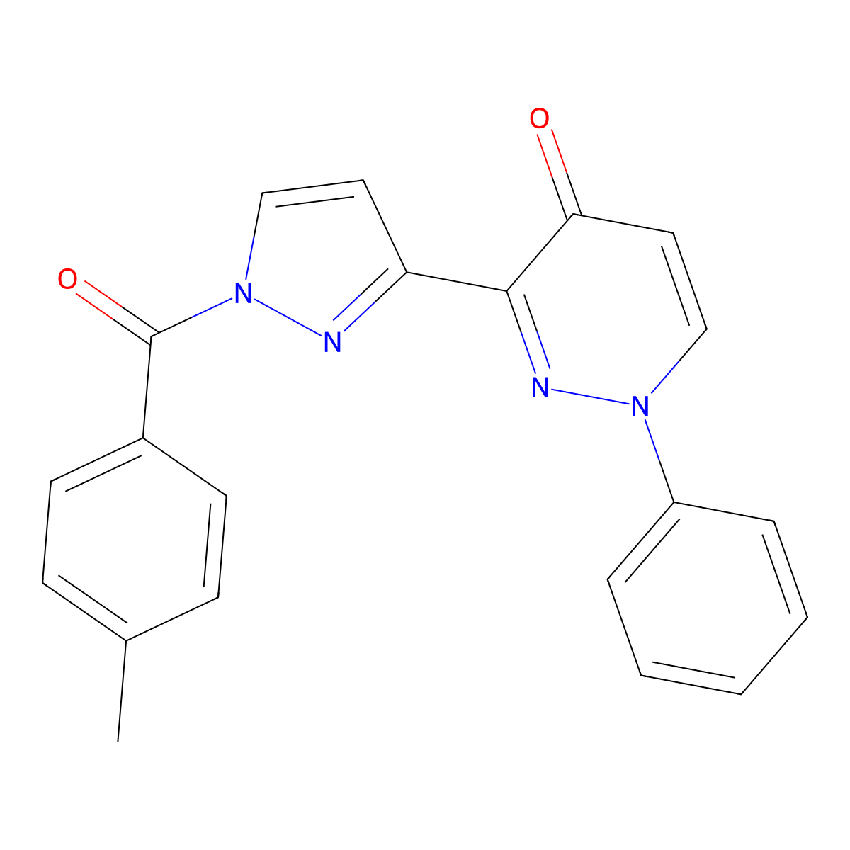 3-[1-(4-methylbenzoyl)-1H-pyrazol-3-yl]-1-phenyl-4(1H)-pyridazinone molecular structure, CAS 318497-97-1