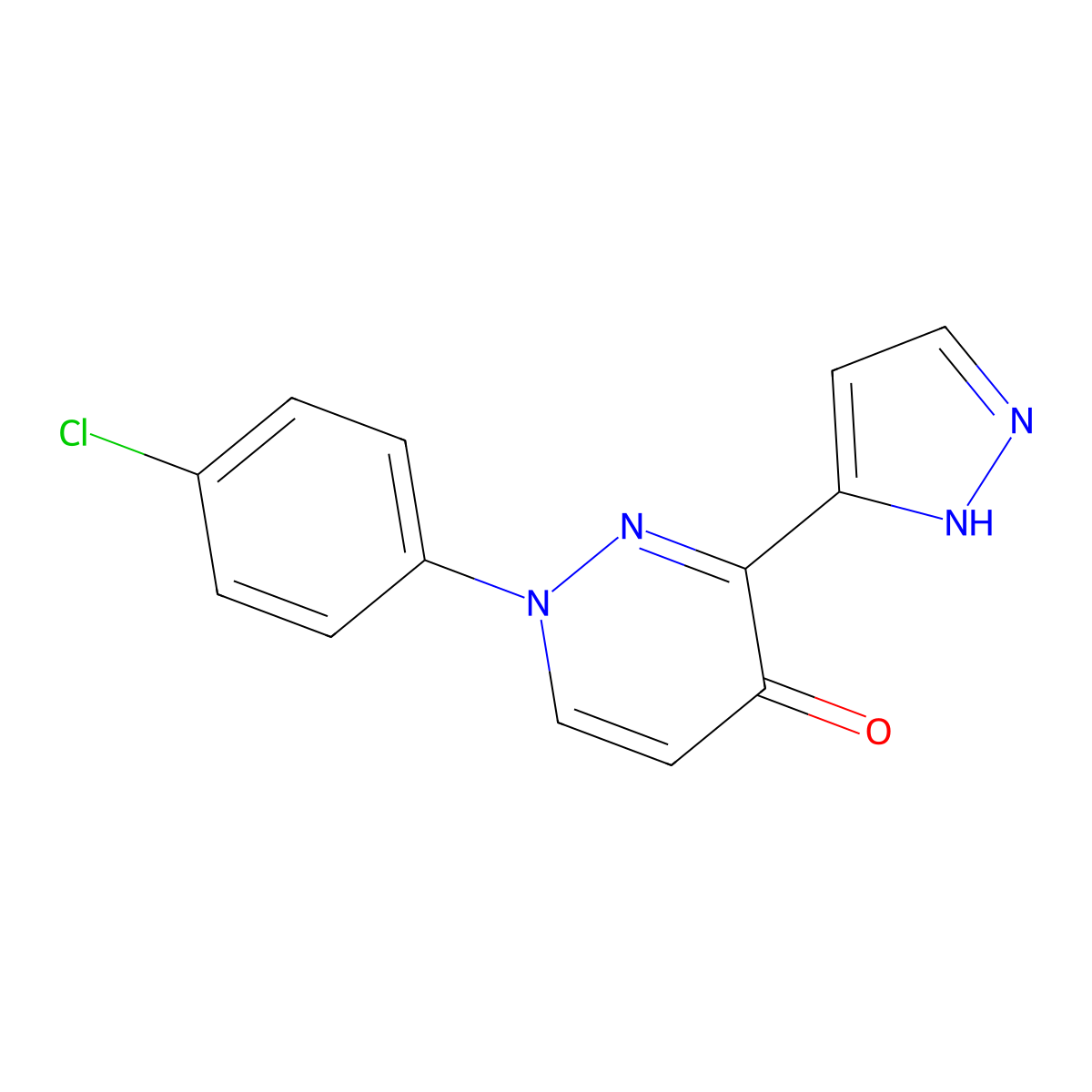 1-(4-chlorophenyl)-3-(1H-pyrazol-5-yl)pyridazin-4-one molecular structure, CAS 318498-00-9