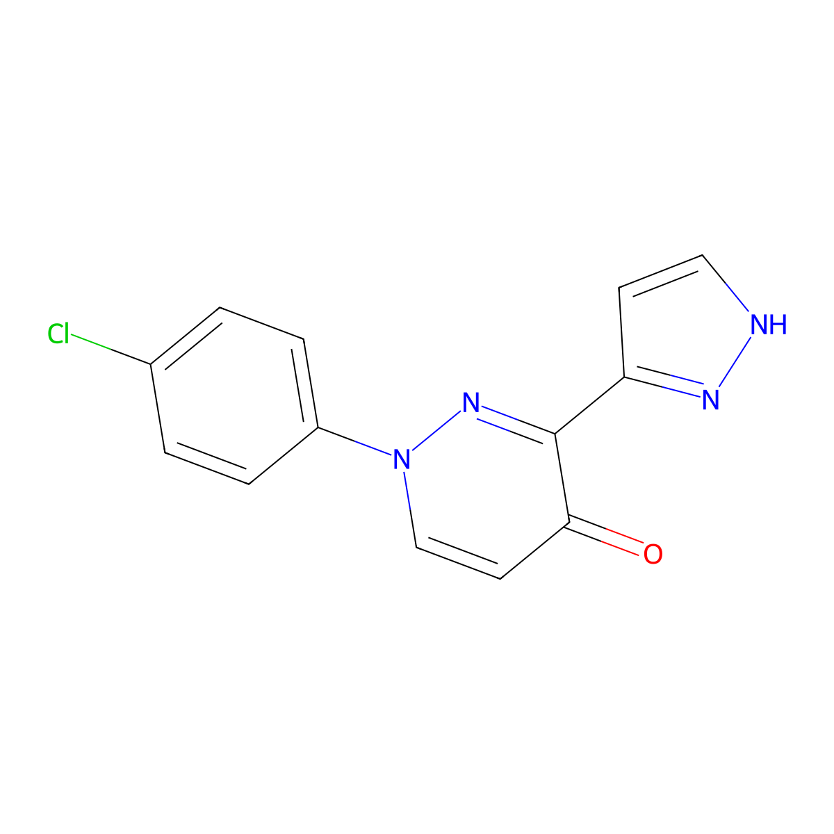 1-(4-chlorophenyl)-3-(1H-pyrazol-5-yl)pyridazin-4-one molecular structure, CAS 318498-00-9