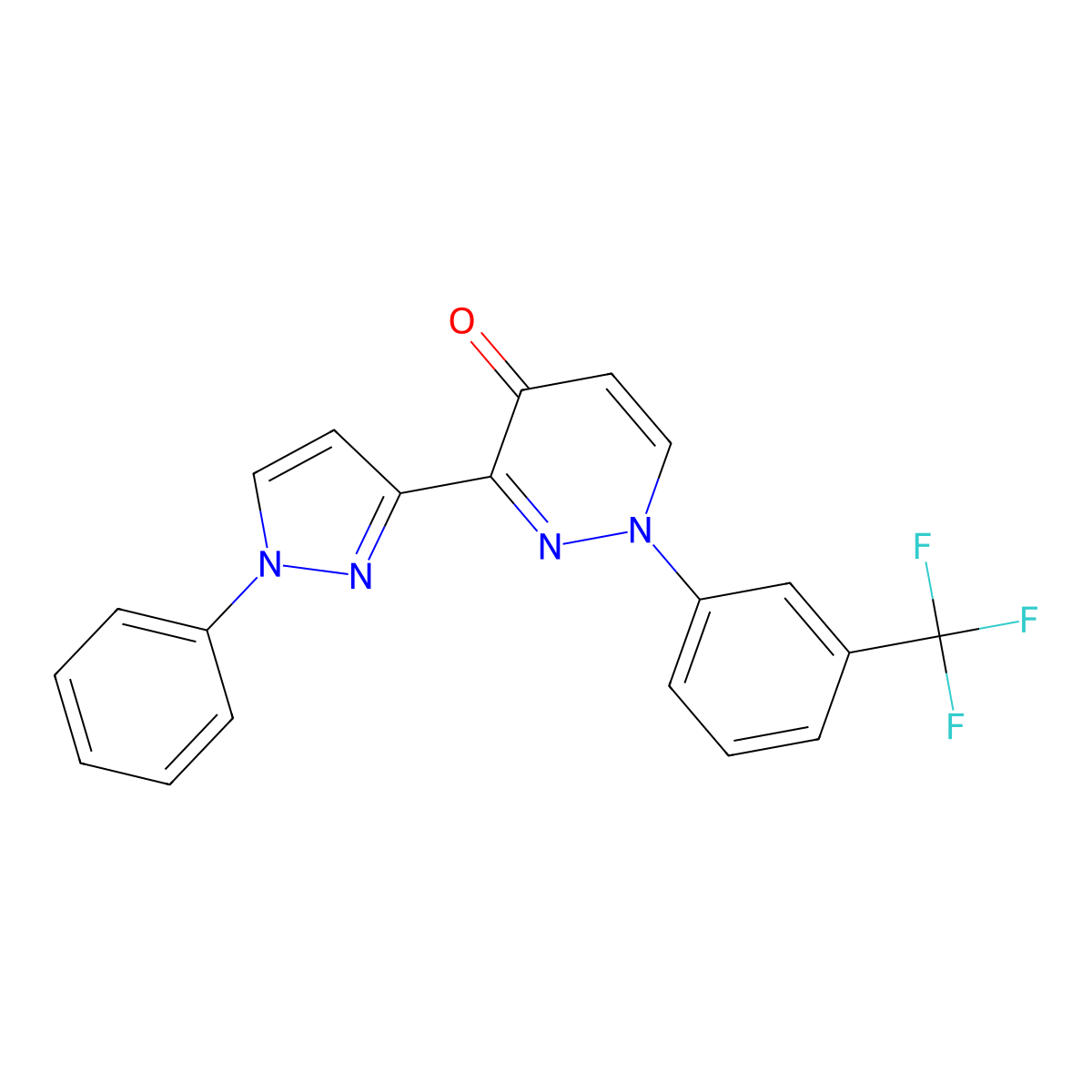 3-(1-phenyl-1H-pyrazol-3-yl)-1-[3-(trifluoromethyl)phenyl]-4(1H)-pyridazinone molecular structure, CAS 318498-02-1