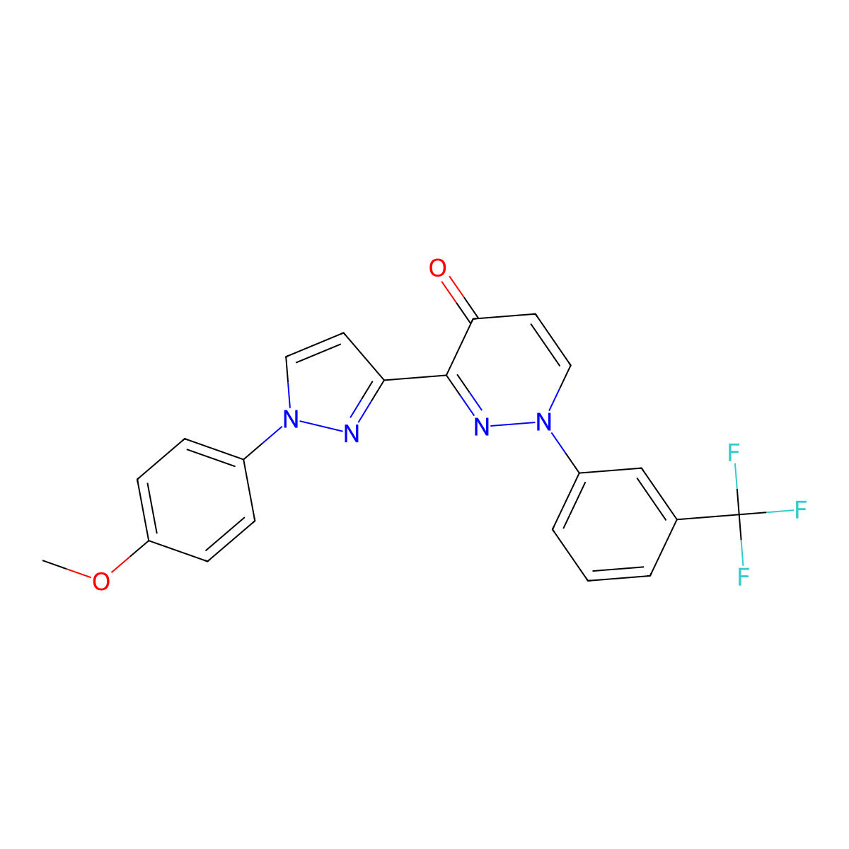 3-[1-(4-methoxyphenyl)-1H-pyrazol-3-yl]-1-[3-(trifluoromethyl)phenyl]-4(1H)-pyridazinone molecular structure, CAS 318498-03-2