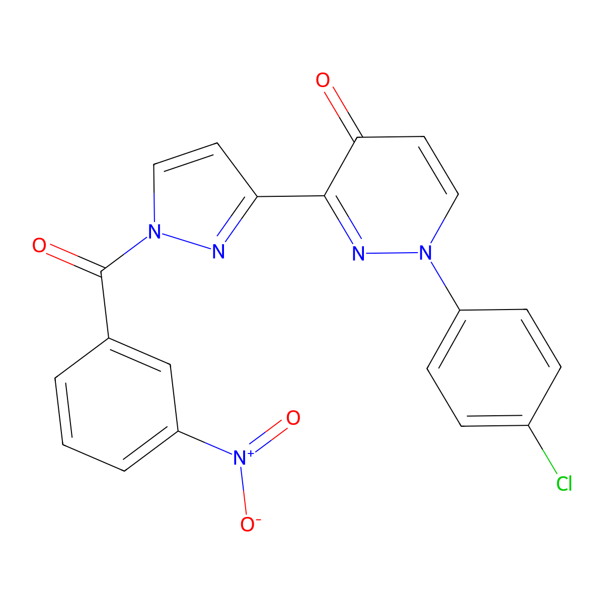 1-(4-Chlorophenyl)-3-[1-(3-nitrobenzoyl)pyrazol-3-yl]pyridazin-4-one molecular structure, CAS 318498-05-4