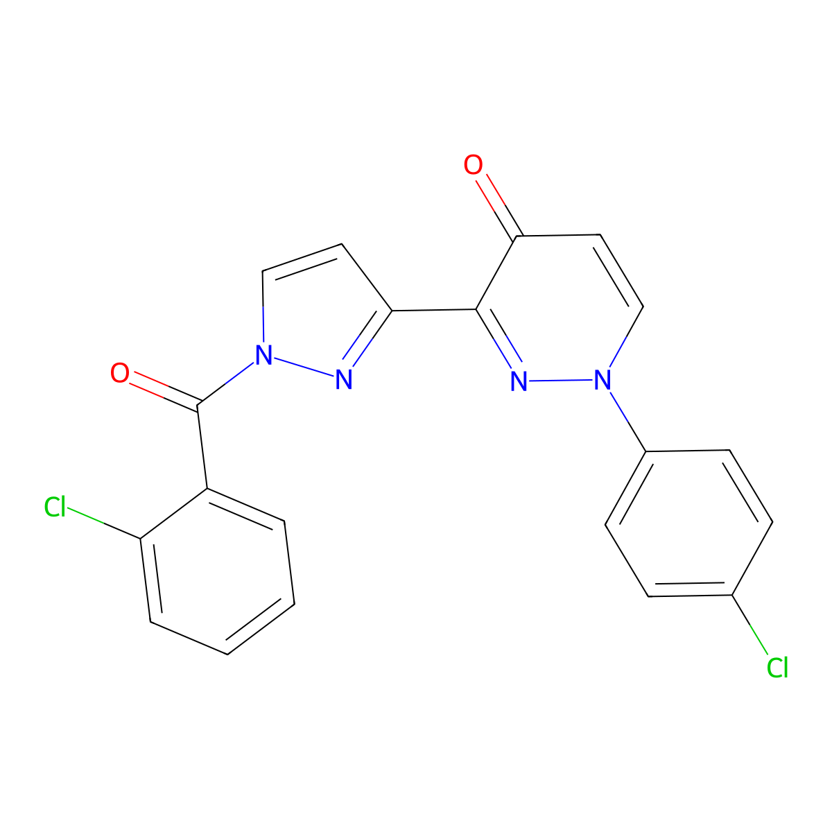 3-[1-(2-chlorobenzoyl)-1H-pyrazol-3-yl]-1-(4-chlorophenyl)-4(1H)-pyridazinone molecular structure, CAS 318498-10-1
