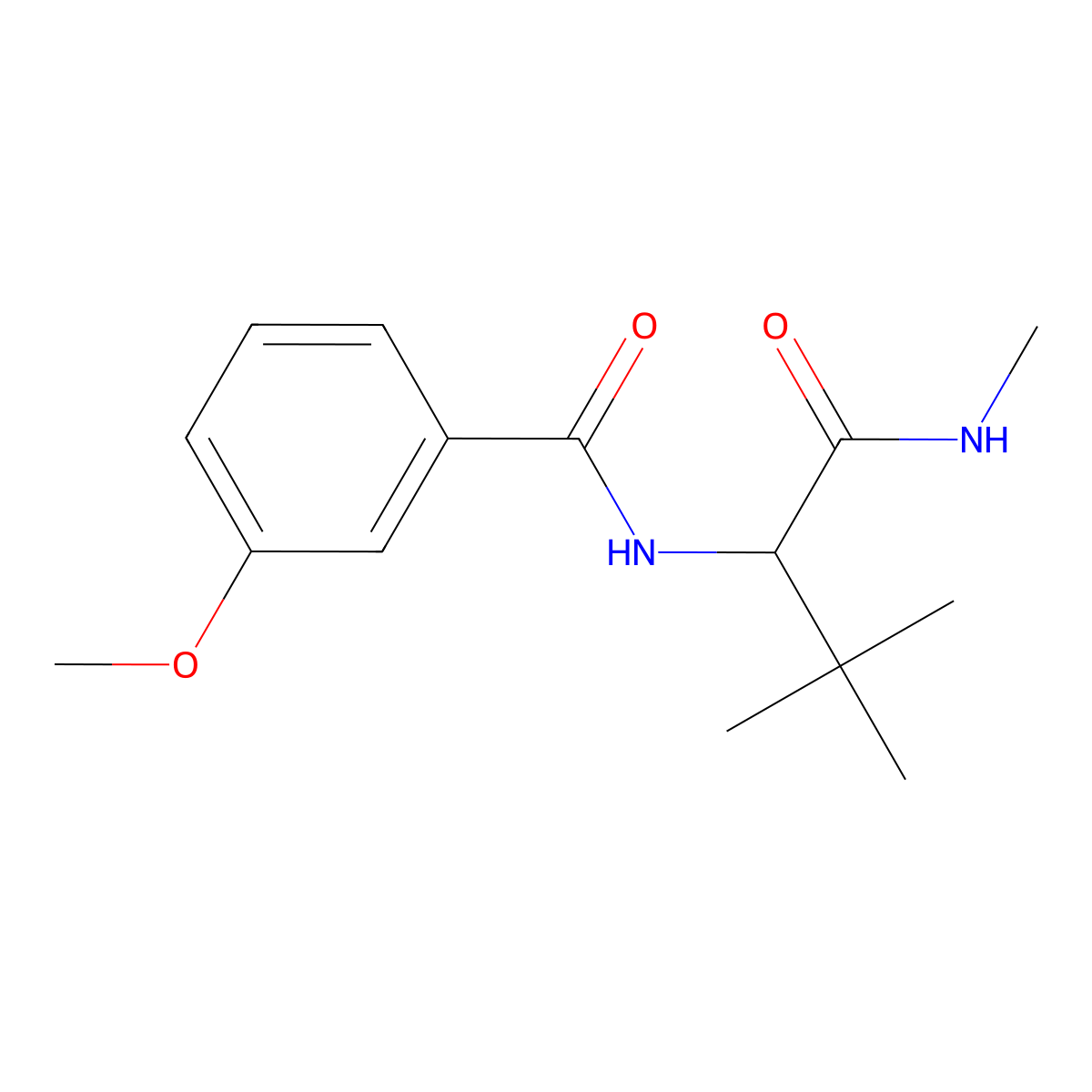 N-{2,2-dimethyl-1-[(methylamino)carbonyl]propyl}-3-methoxybenzenecarboxamide molecular structure, CAS 318498-13-4