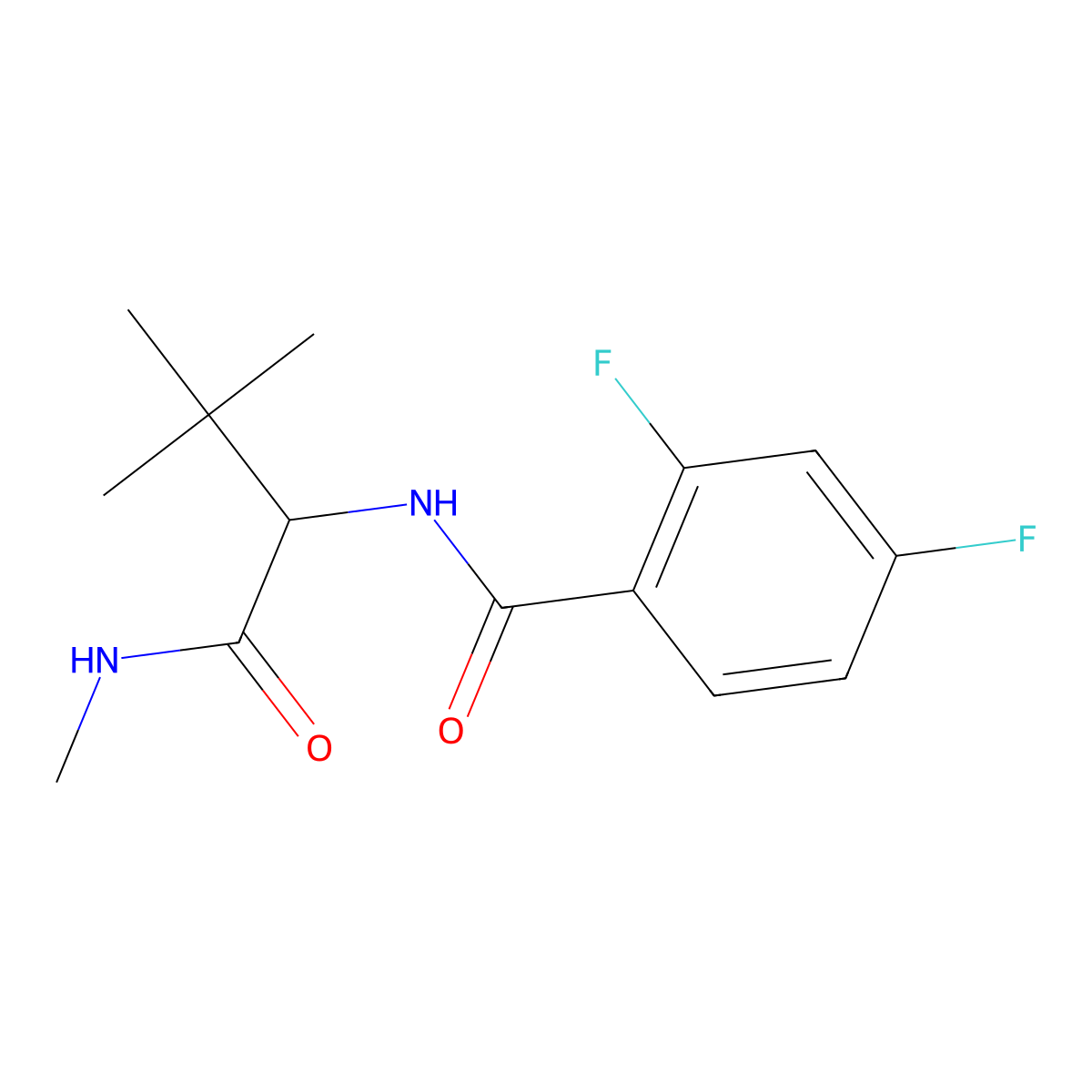 N-{2,2-dimethyl-1-[(methylamino)carbonyl]propyl}-2,4-difluorobenzenecarboxamide molecular structure, CAS 318498-16-7