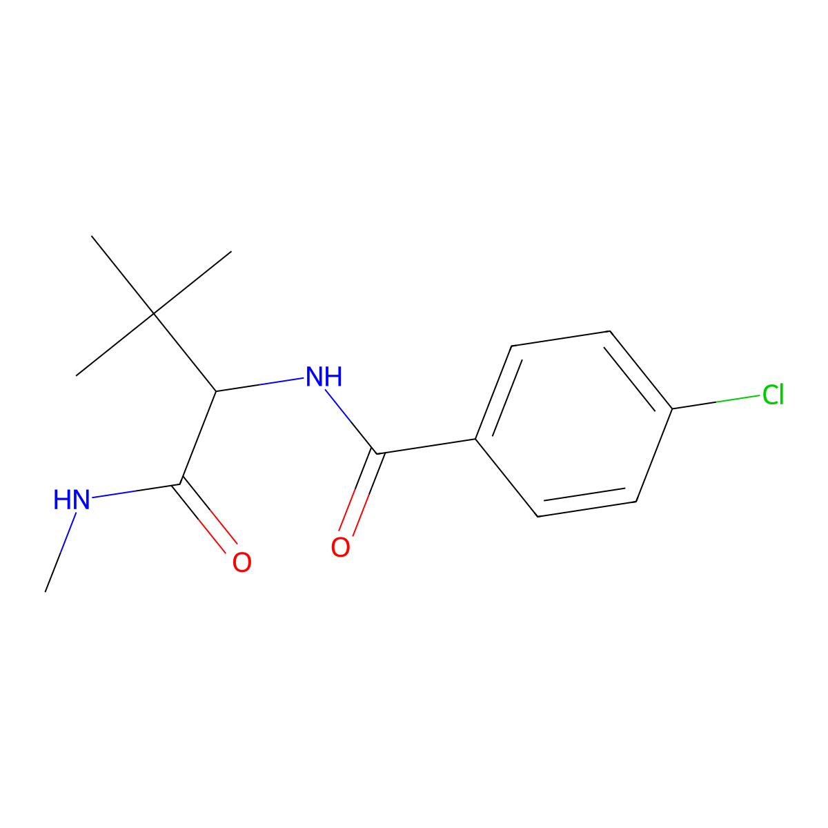 4-chloro-N-{2,2-dimethyl-1-[(methylamino)carbonyl]propyl}benzenecarboxamide molecular structure, CAS 318498-17-8