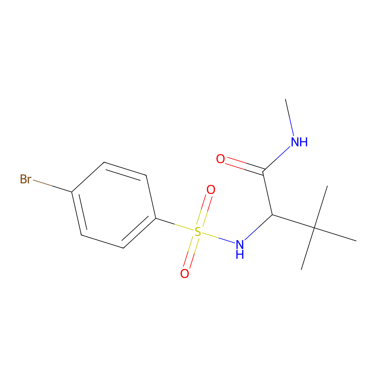 2-{[(4-bromophenyl)sulfonyl]amino}-N,3,3-trimethylbutanamide molecular structure, CAS 318498-19-0