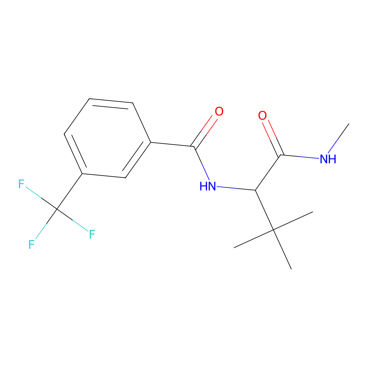 N-{2,2-dimethyl-1-[(methylamino)carbonyl]propyl}-3-(trifluoromethyl)benzenecarboxamide molecular structure, CAS 318498-20-3