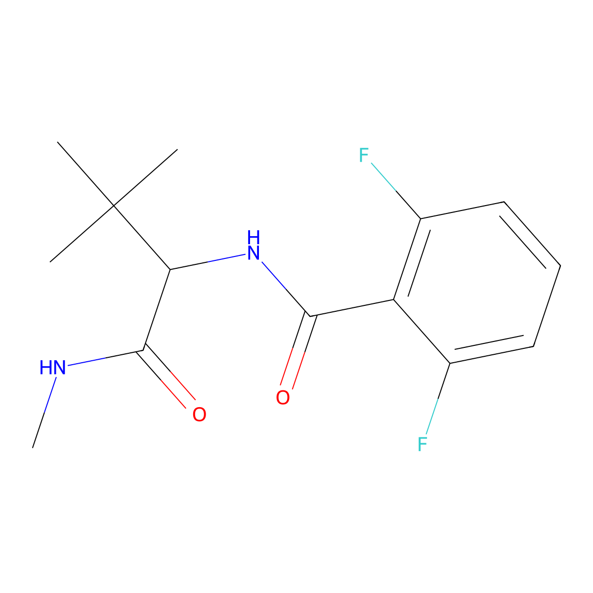 N-{2,2-dimethyl-1-[(methylamino)carbonyl]propyl}-2,6-difluorobenzenecarboxamide molecular structure, CAS 318498-22-5