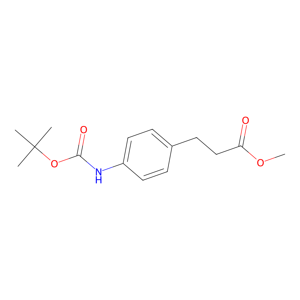 Methyl 3-(4-{[(tert-butoxy)carbonyl]amino}phenyl)propanoate molecular structure, CAS 318510-90-6