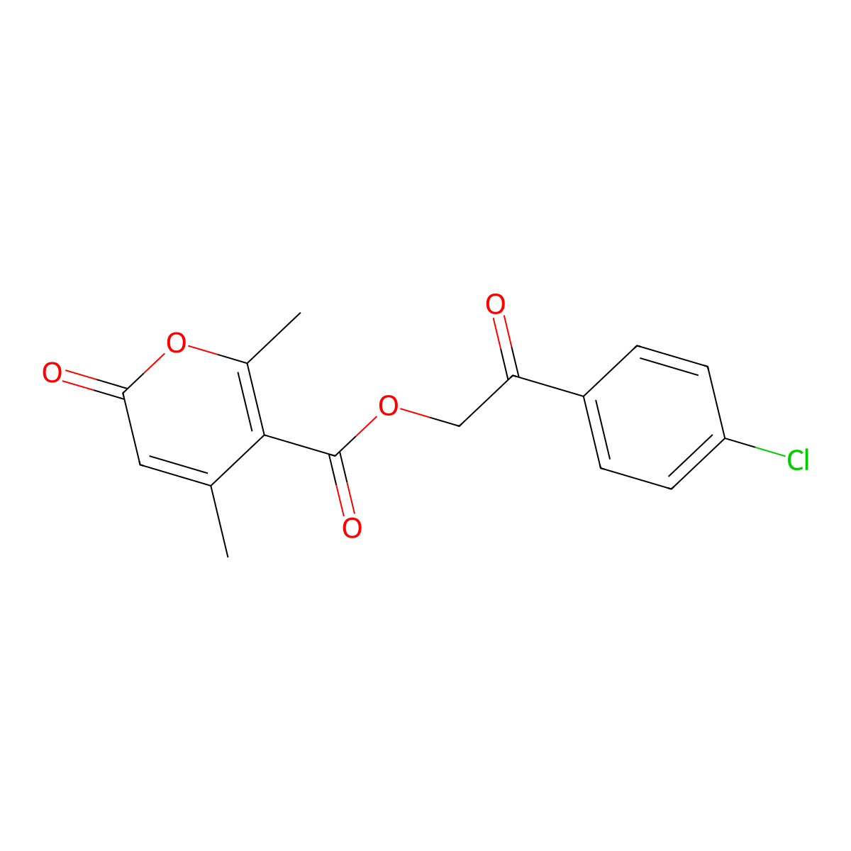 2-(4-chlorophenyl)-2-oxoethyl 4,6-dimethyl-2-oxo-2H-pyran-5-carboxylate molecular structure, CAS 318513-00-7