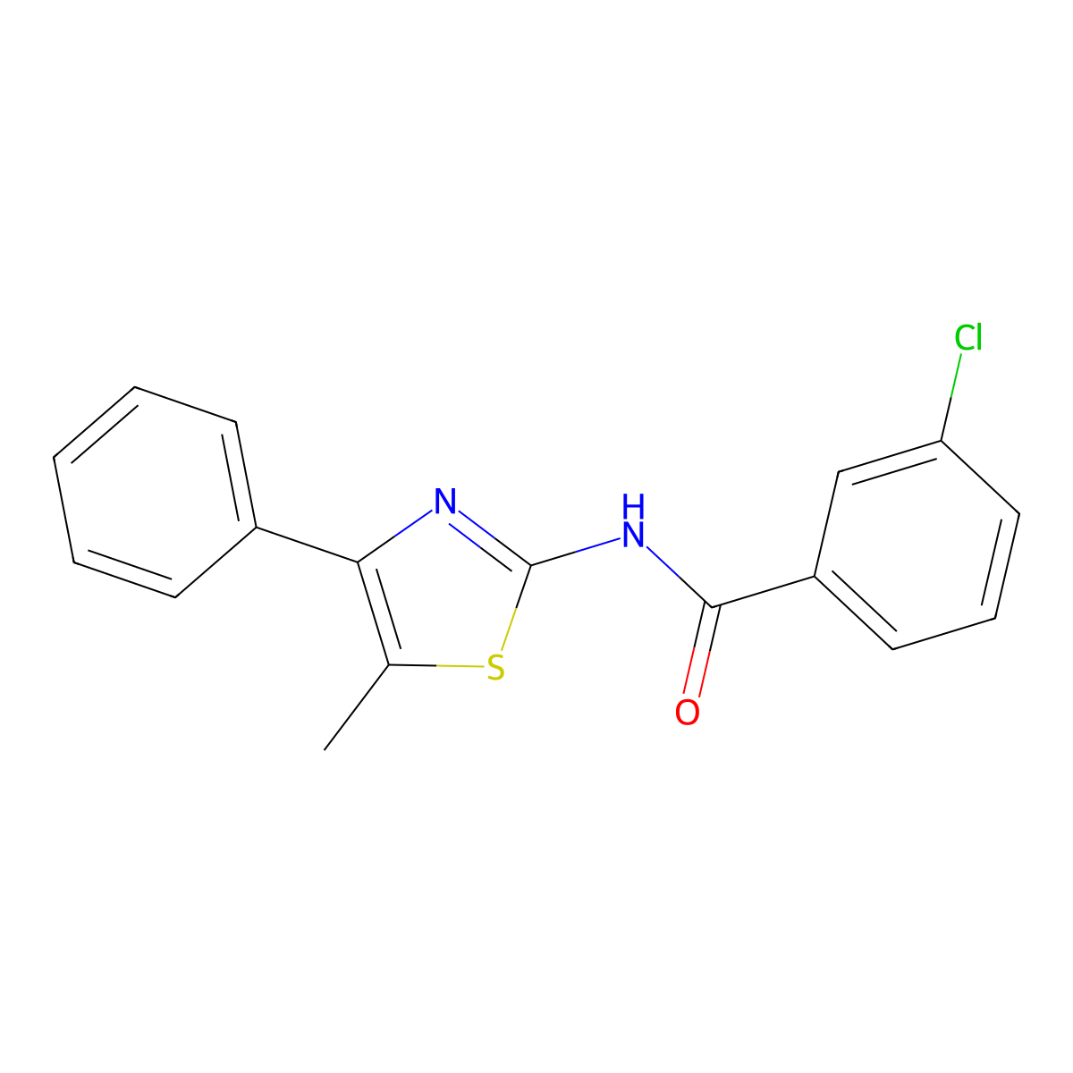 3-chloro-N-(5-methyl-4-phenyl-1,3-thiazol-2-yl)benzamide molecular structure, CAS 318513-35-8