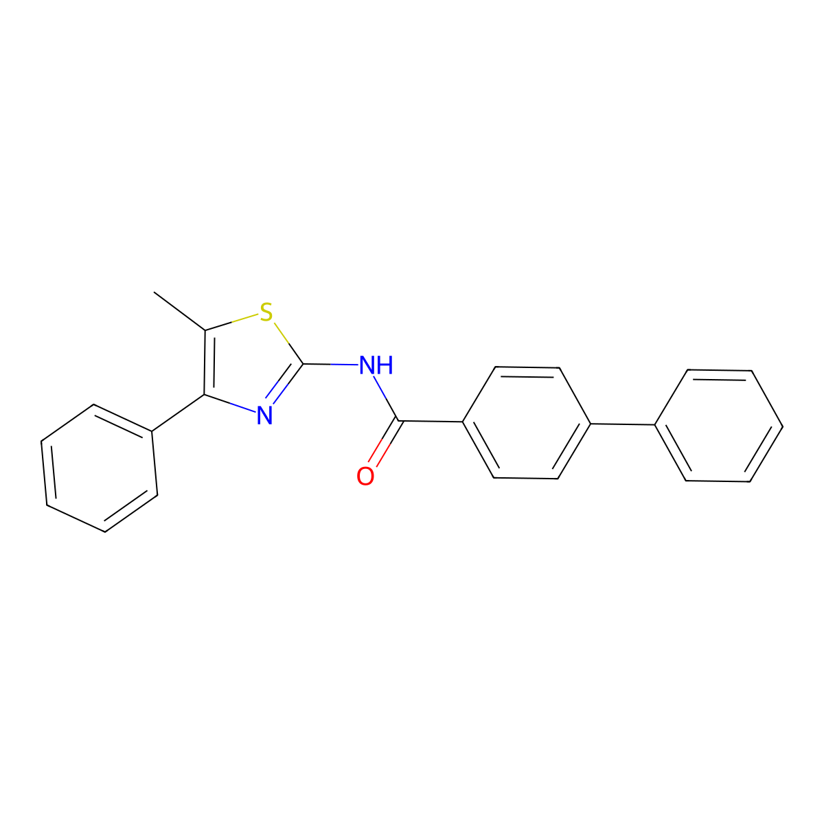N-(5-methyl-4-phenyl-1,3-thiazol-2-yl)-4-phenylbenzamide molecular structure, CAS 318513-38-1