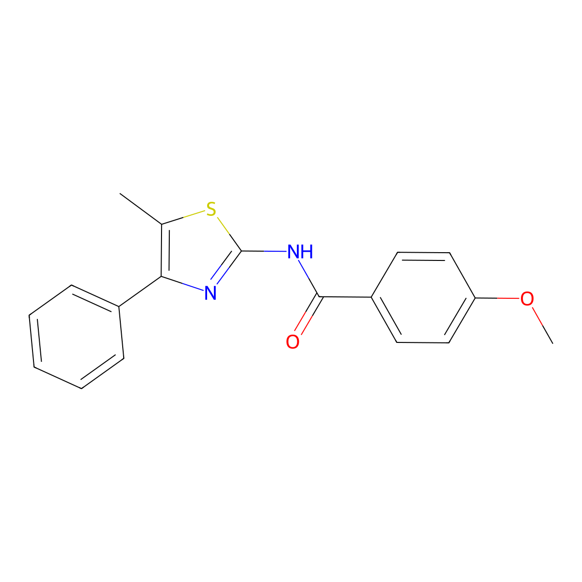 4-methoxy-N-(5-methyl-4-phenyl-1,3-thiazol-2-yl)benzamide molecular structure, CAS 318513-40-5
