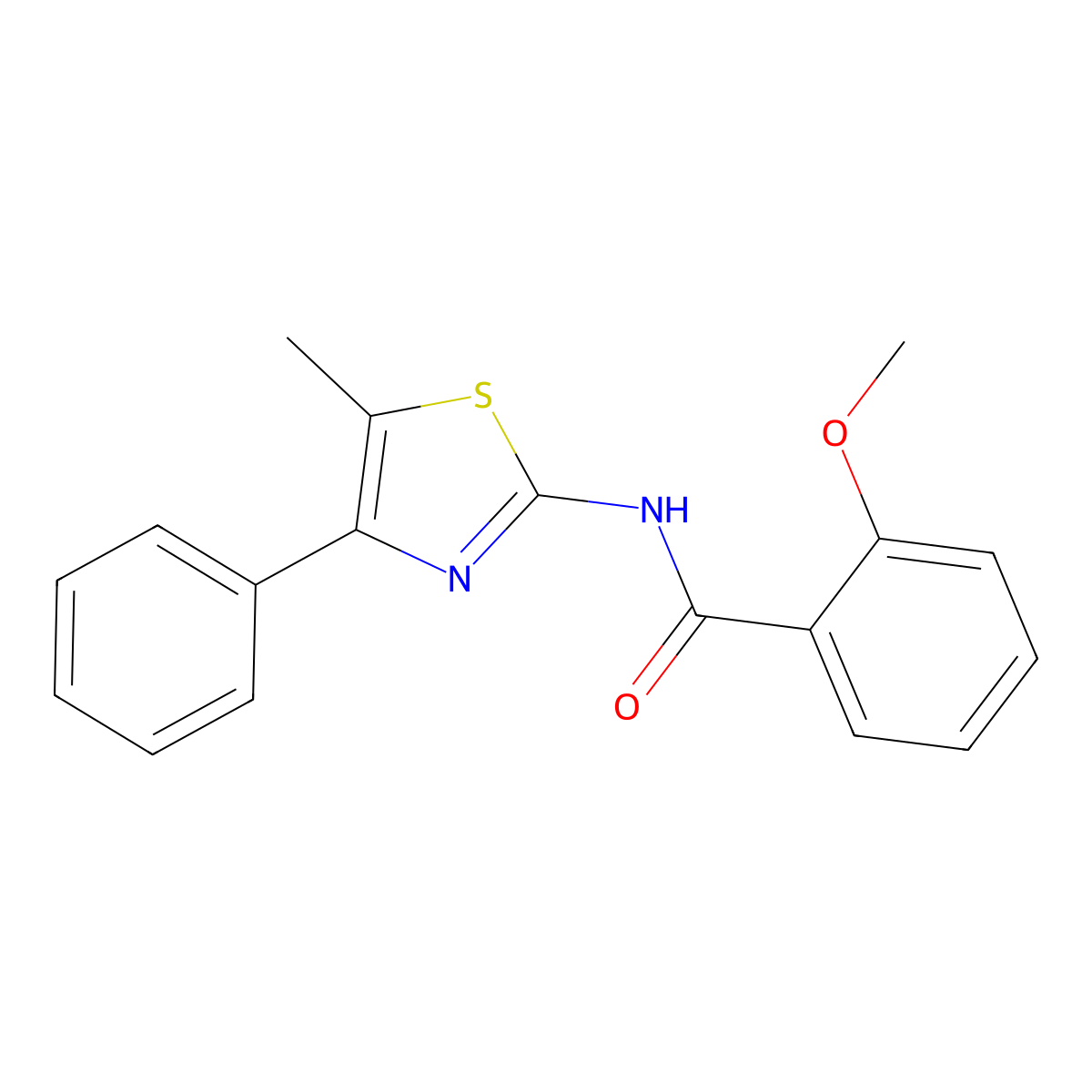 2-methoxy-N-(5-methyl-4-phenyl-1,3-thiazol-2-yl)benzamide molecular structure, CAS 318513-41-6