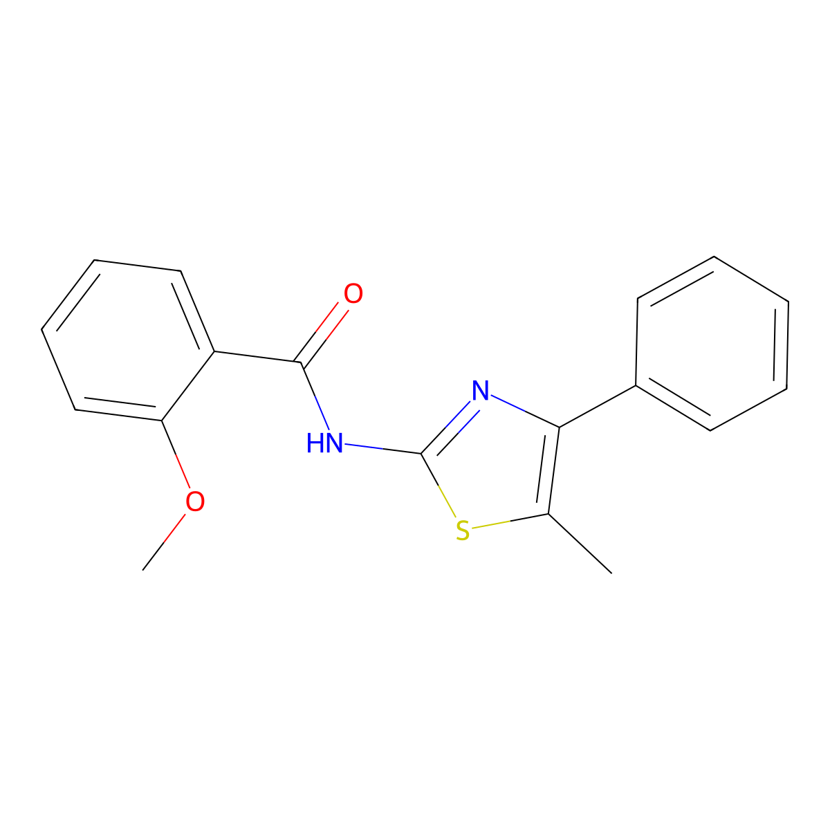2-methoxy-N-(5-methyl-4-phenyl-1,3-thiazol-2-yl)benzamide molecular structure, CAS 318513-41-6