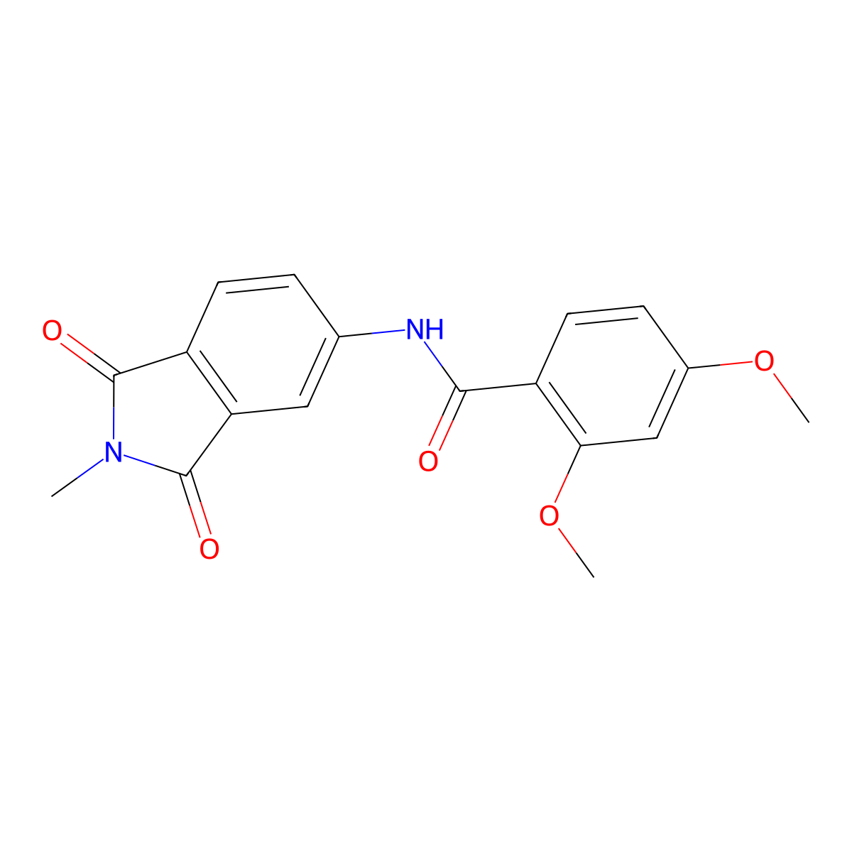 2,4-dimethoxy-N-(2-methyl-1,3-dioxoisoindolin-5-yl)benzamide molecular structure, CAS 318513-51-8