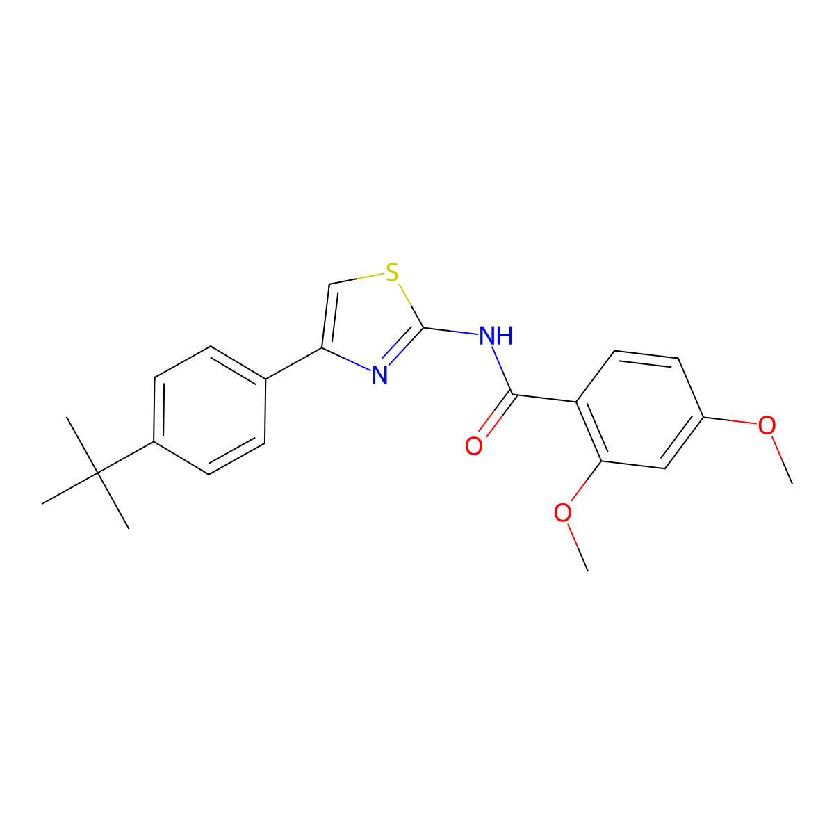 N-[4-(4-tert-butylphenyl)-1,3-thiazol-2-yl]-2,4-dimethoxybenzamide molecular structure, CAS 318513-52-9