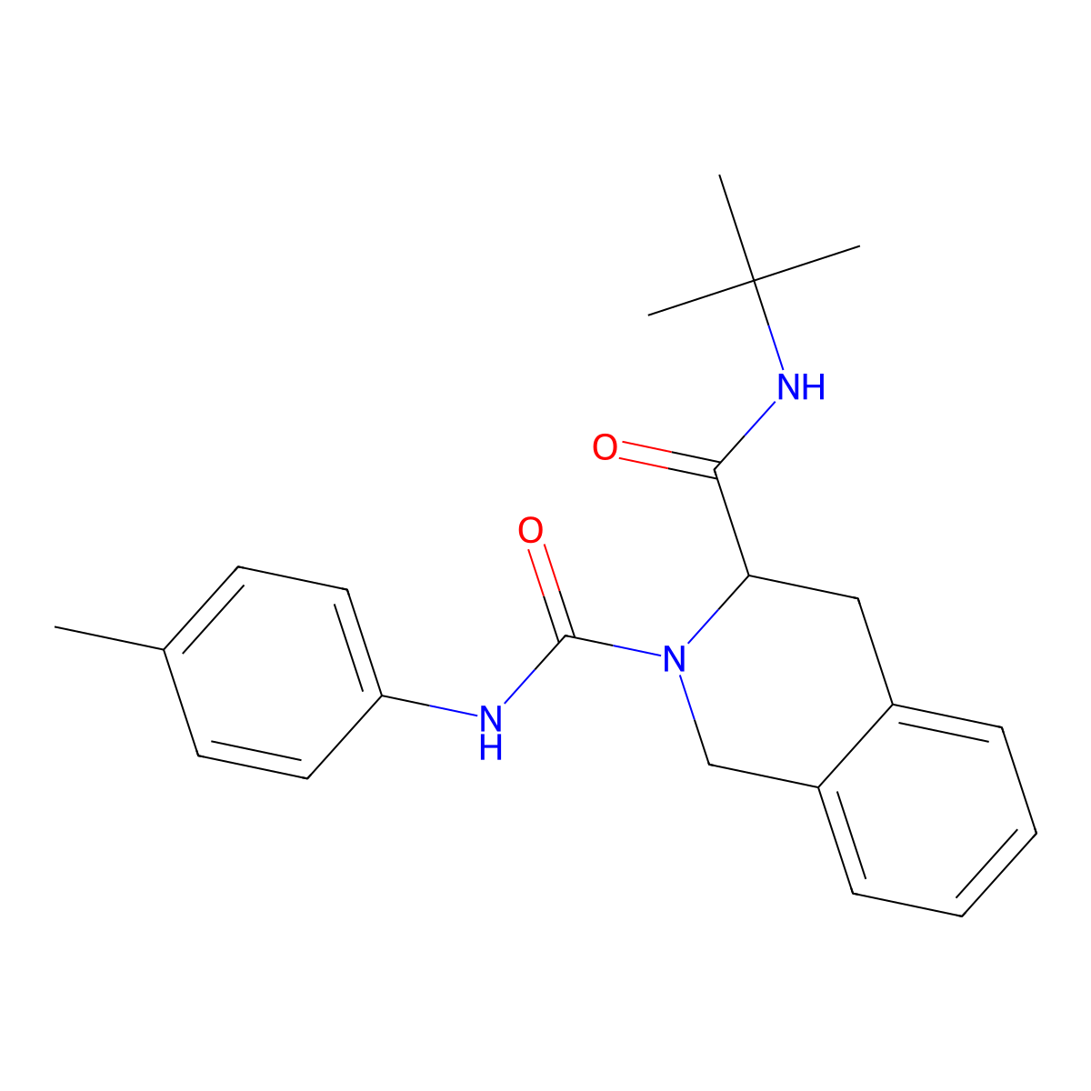N~3~-(tert-butyl)-N~2~-(4-methylphenyl)-3,4-dihydro-2,3(1H)-isoquinolinedicarboxamide molecular structure, CAS 318517-14-5