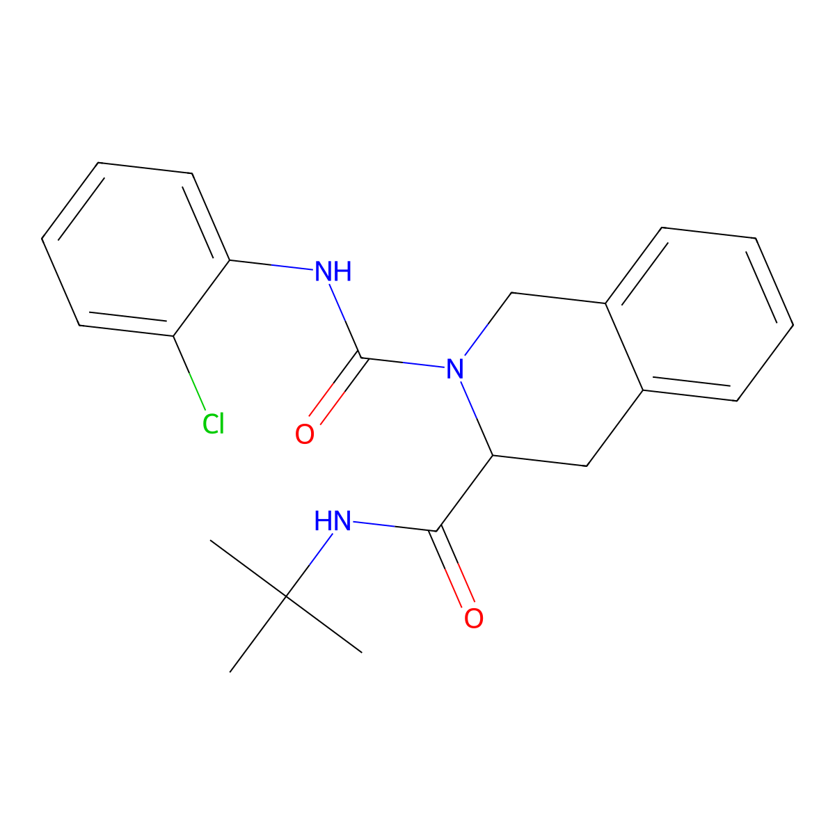 N~3~-(tert-butyl)-N~2~-(2-chlorophenyl)-3,4-dihydro-2,3(1H)-isoquinolinedicarboxamide molecular structure, CAS 318517-20-3