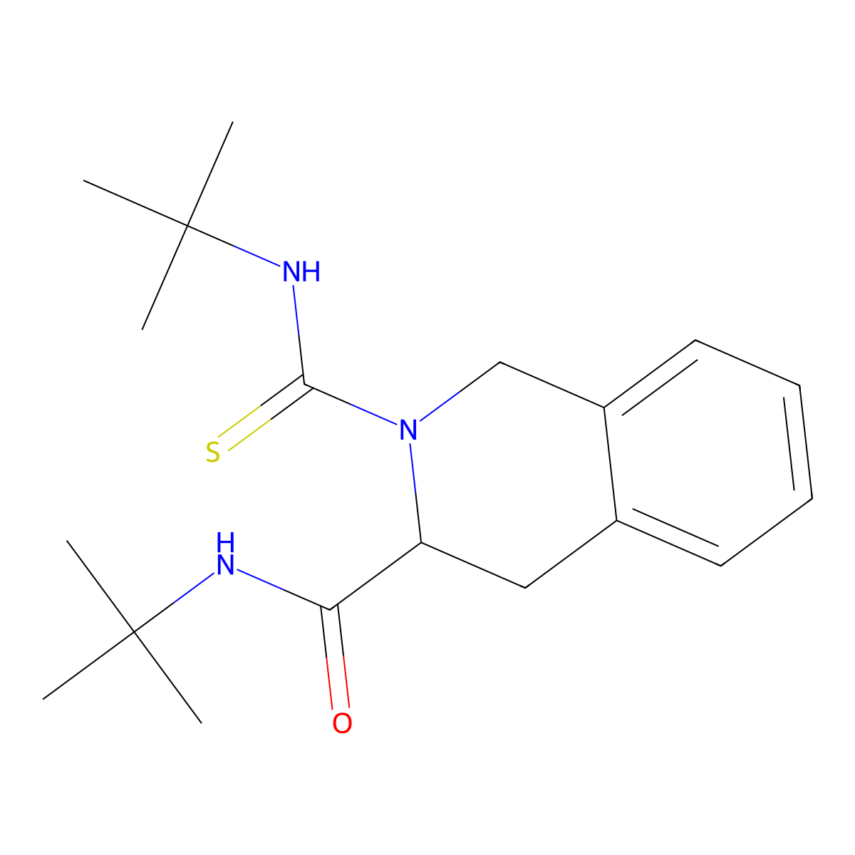 N-tert-butyl-2-(tert-butylcarbamothioyl)-3,4-dihydro-1H-isoquinoline-3-carboxamide molecular structure, CAS 318517-24-7