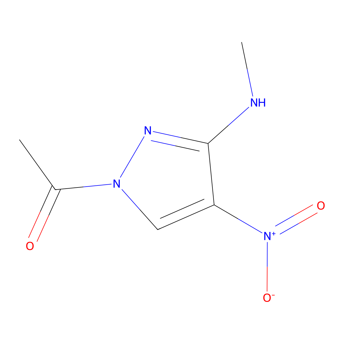 1-[3-(Methylamino)-4-nitropyrazol-1-yl]ethanone molecular structure, CAS 318517-42-9