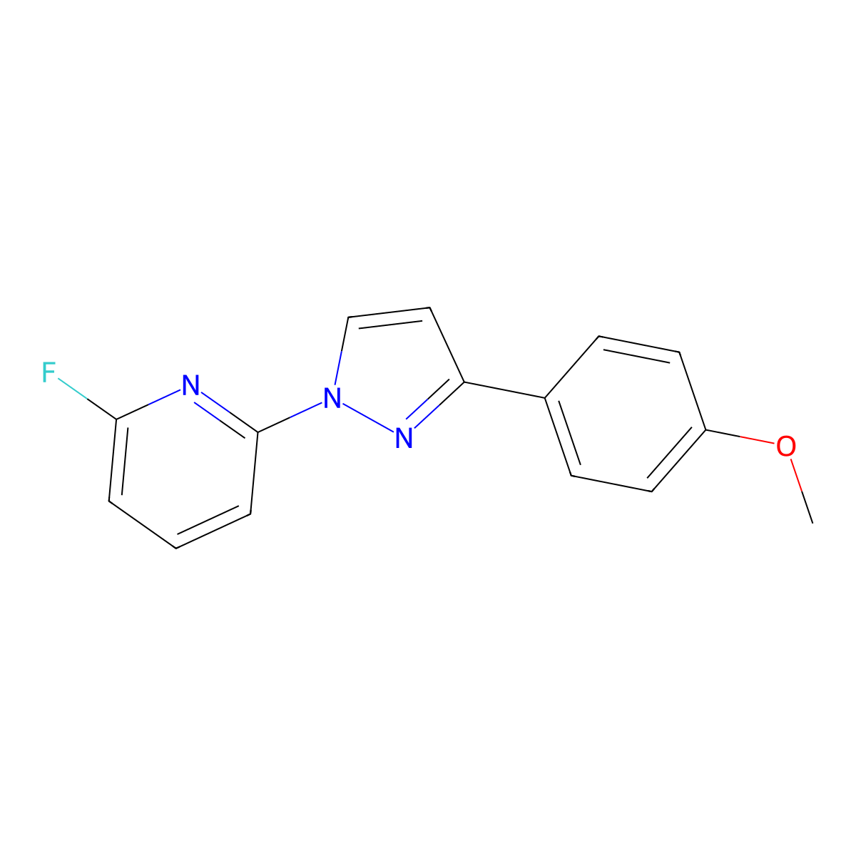 2-fluoro-6-[3-(4-methoxyphenyl)-1H-pyrazol-1-yl]pyridine molecular structure, CAS 318517-50-9