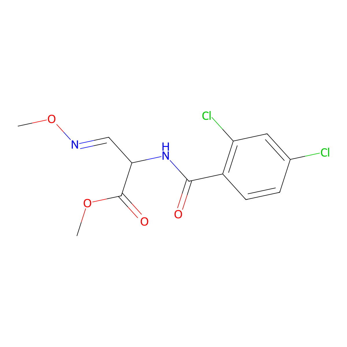 methyl (3E)-2-[(2,4-dichlorophenyl)formamido]-3-(methoxyimino)propanoate molecular structure, CAS 318517-58-7
