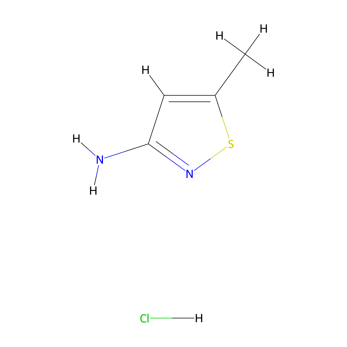 5-Methyl-1,2-thiazol-3-amine hydrochloride molecular structure, CAS 31857-79-1