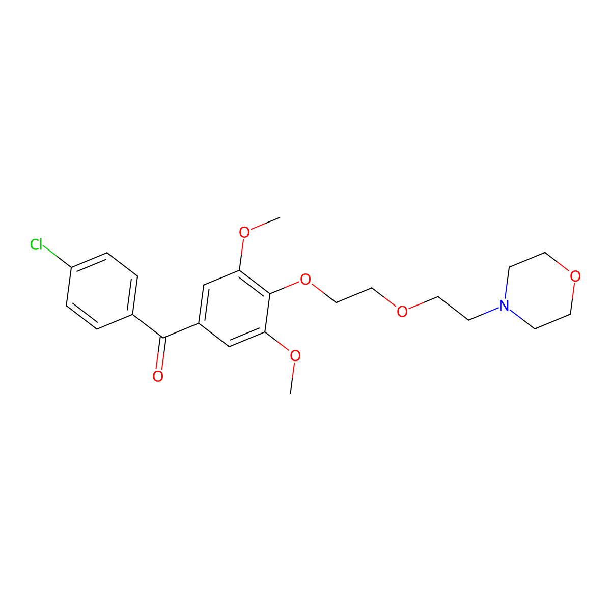 Benzophenone, 4'-chloro-3,5-dimethoxy-4-(2-(2-morpholinoethoxy)ethoxy)- molecular structure, CAS 31858-72-7