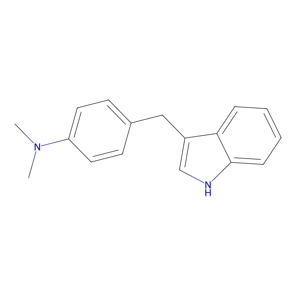 4-(1H-indol-3-ylmethyl)-N,N-dimethylaniline molecular structure, CAS 31859-50-4