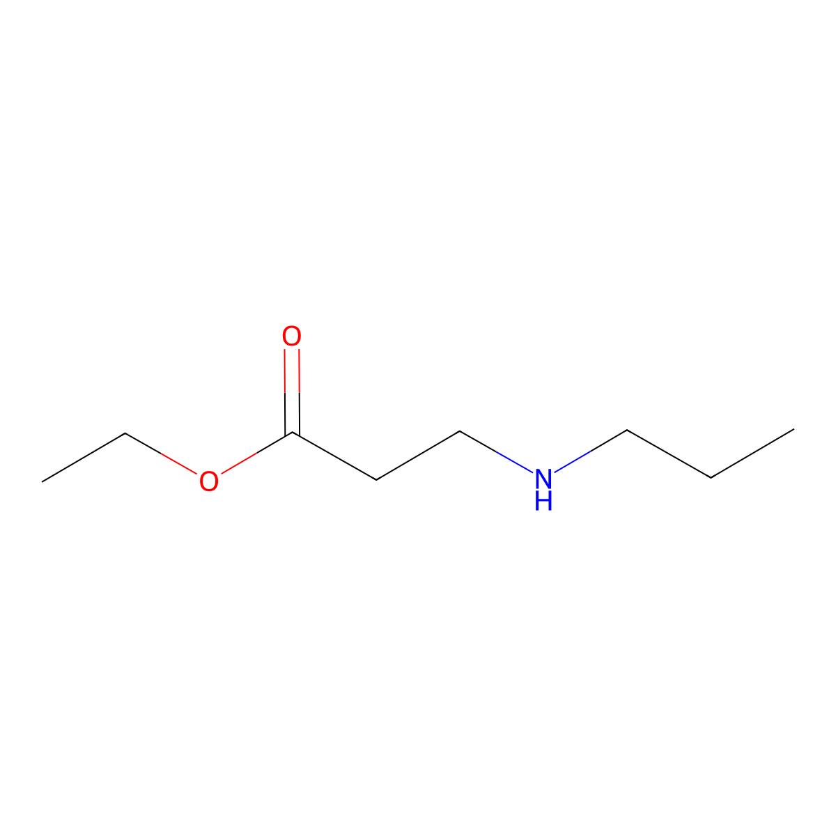Ethyl 3-(propylamino)propanoate molecular structure, CAS 3186-43-4