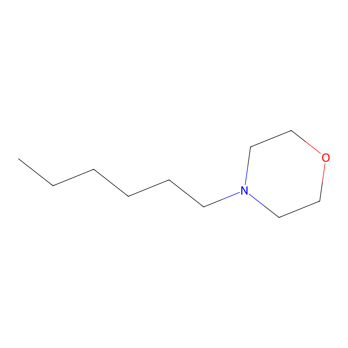 4-Hexylmorpholine molecular structure, CAS 31866-75-8