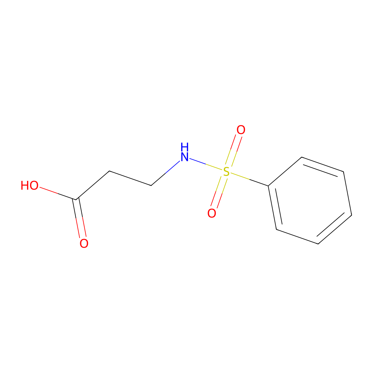 3-Benzenesulfonamidopropanoic acid molecular structure, CAS 31867-78-4