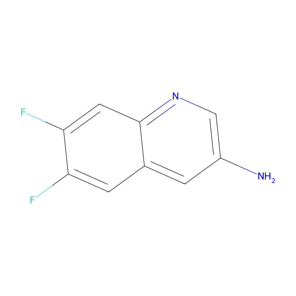 6,7-Difluoroquinolin-3-amine molecular structure, CAS 318684-82-1