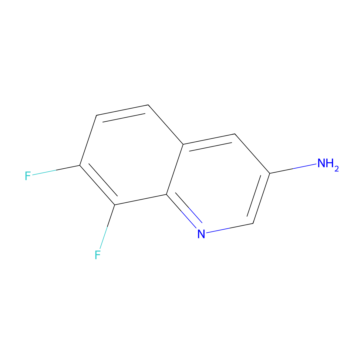 7,8-Difluoroquinolin-3-amine molecular structure, CAS 318685-32-4