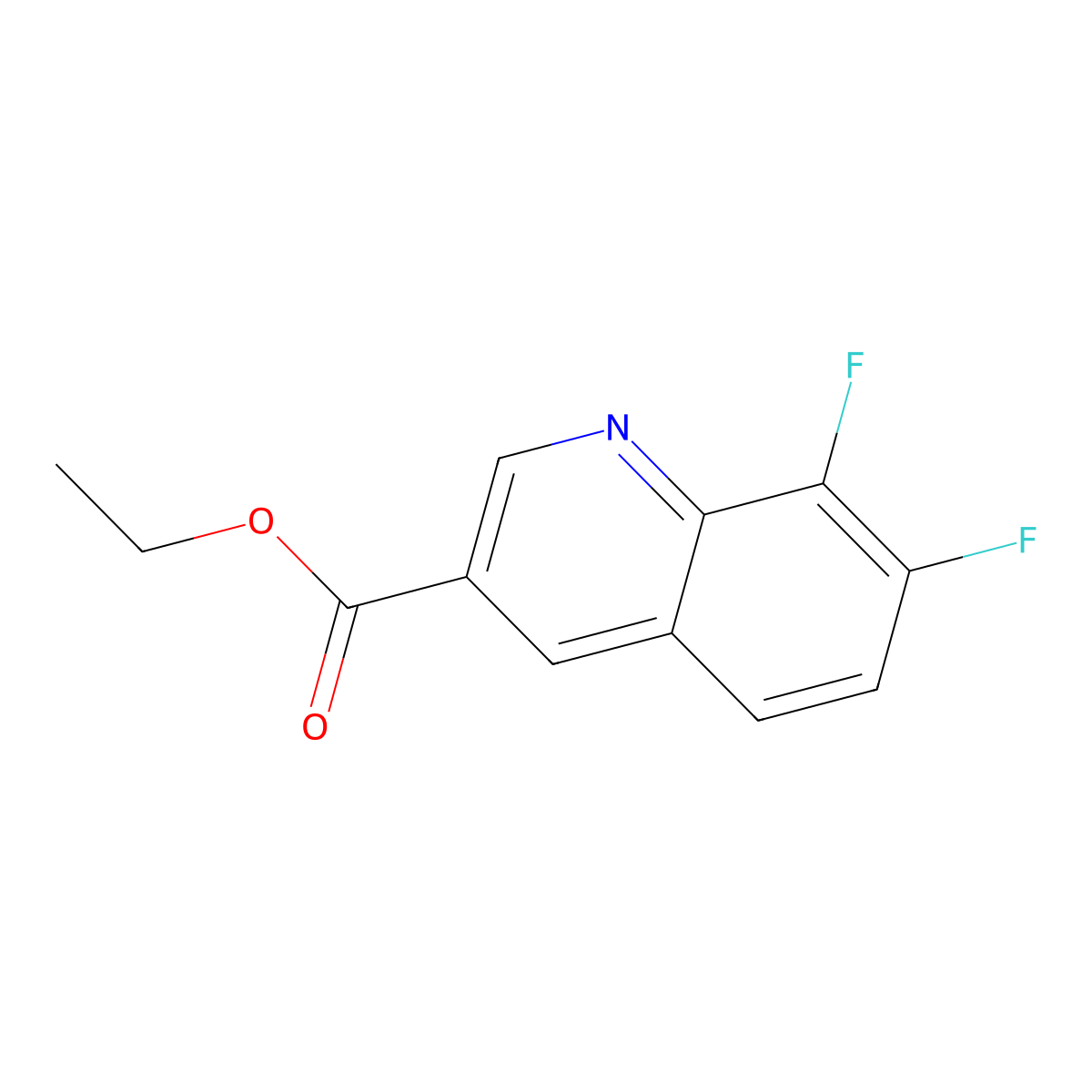 Ethyl 7,8-difluoroquinoline-3-carboxylate molecular structure, CAS 318685-46-0