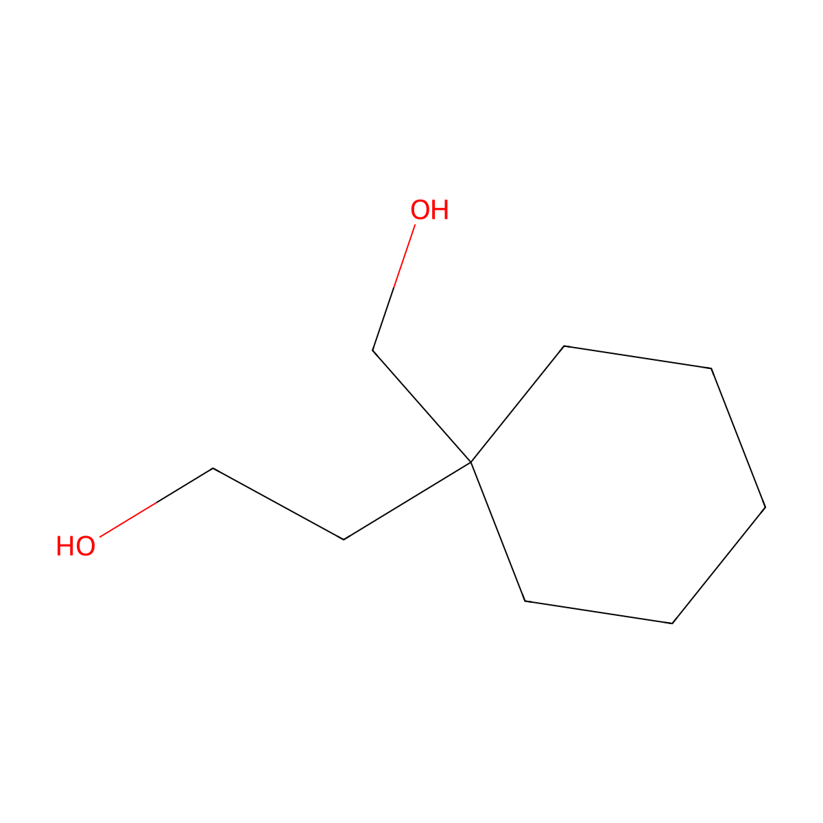2-(1-(Hydroxymethyl)cyclohexyl)ethan-1-ol molecular structure, CAS 3187-28-8