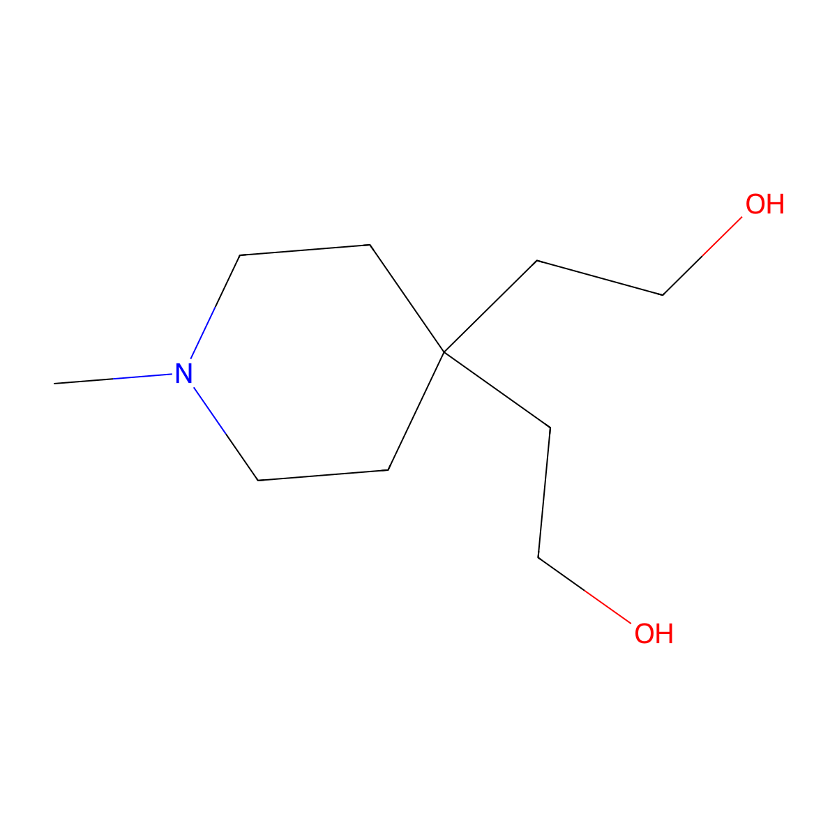 2,2'-(1-Methylpiperidine-4,4-diyl)bis(ethan-1-ol) molecular structure, CAS 3187-33-5