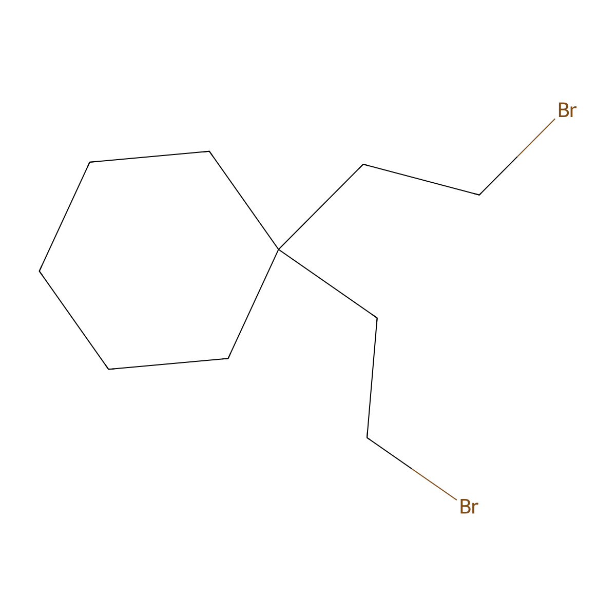 1,1-Bis(2-bromoethyl)cyclohexane molecular structure, CAS 3187-34-6