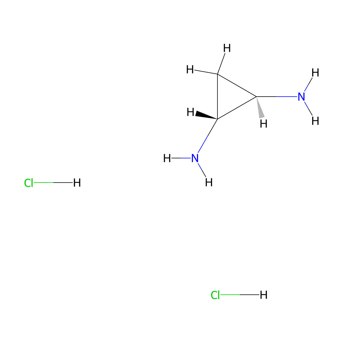 (trans)-Cyclopropane-1,2-diamine dihydrochloride molecular structure, CAS 3187-76-6