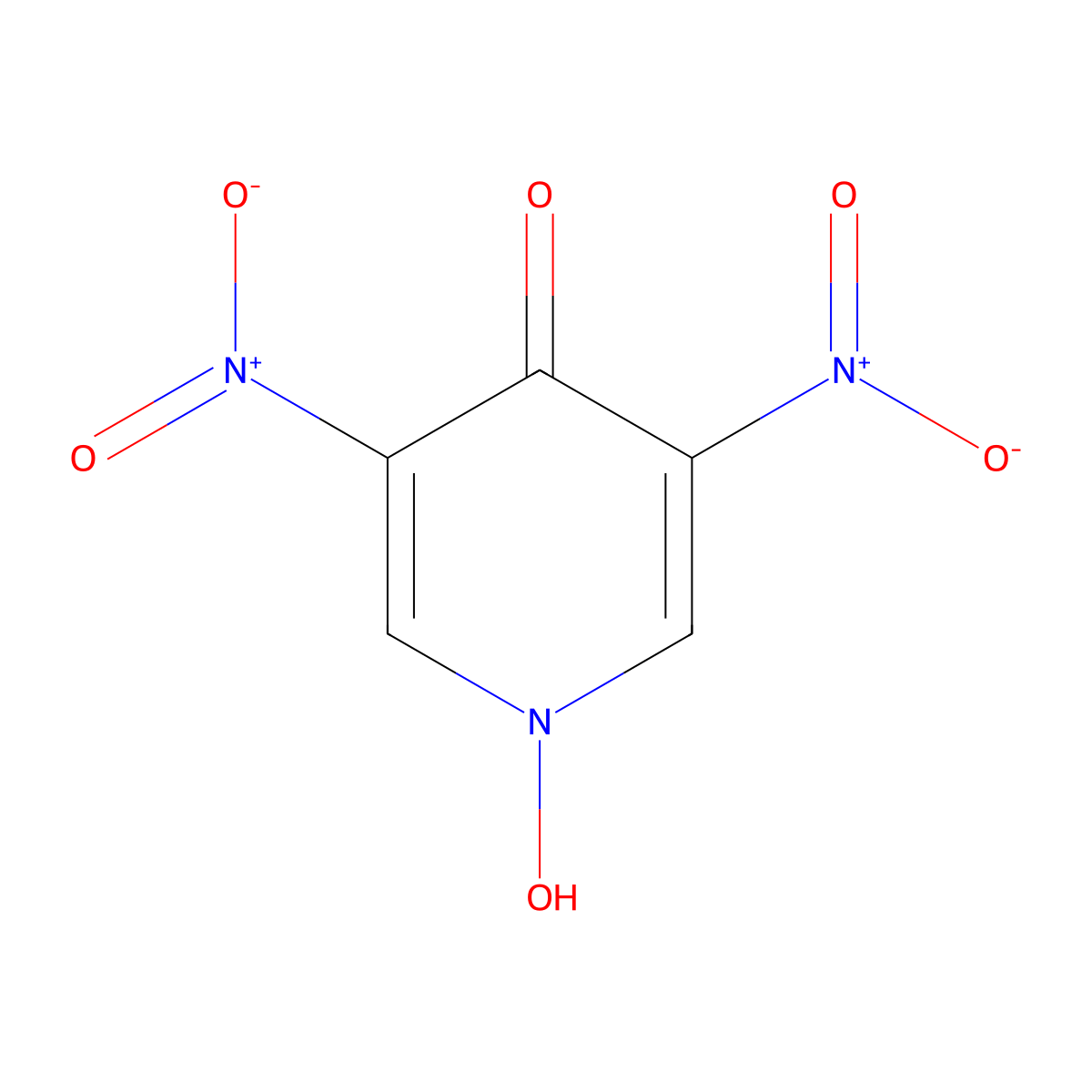 3,5-Dinitro-4-hydroxypyridine N-oxide molecular structure, CAS 31872-58-9