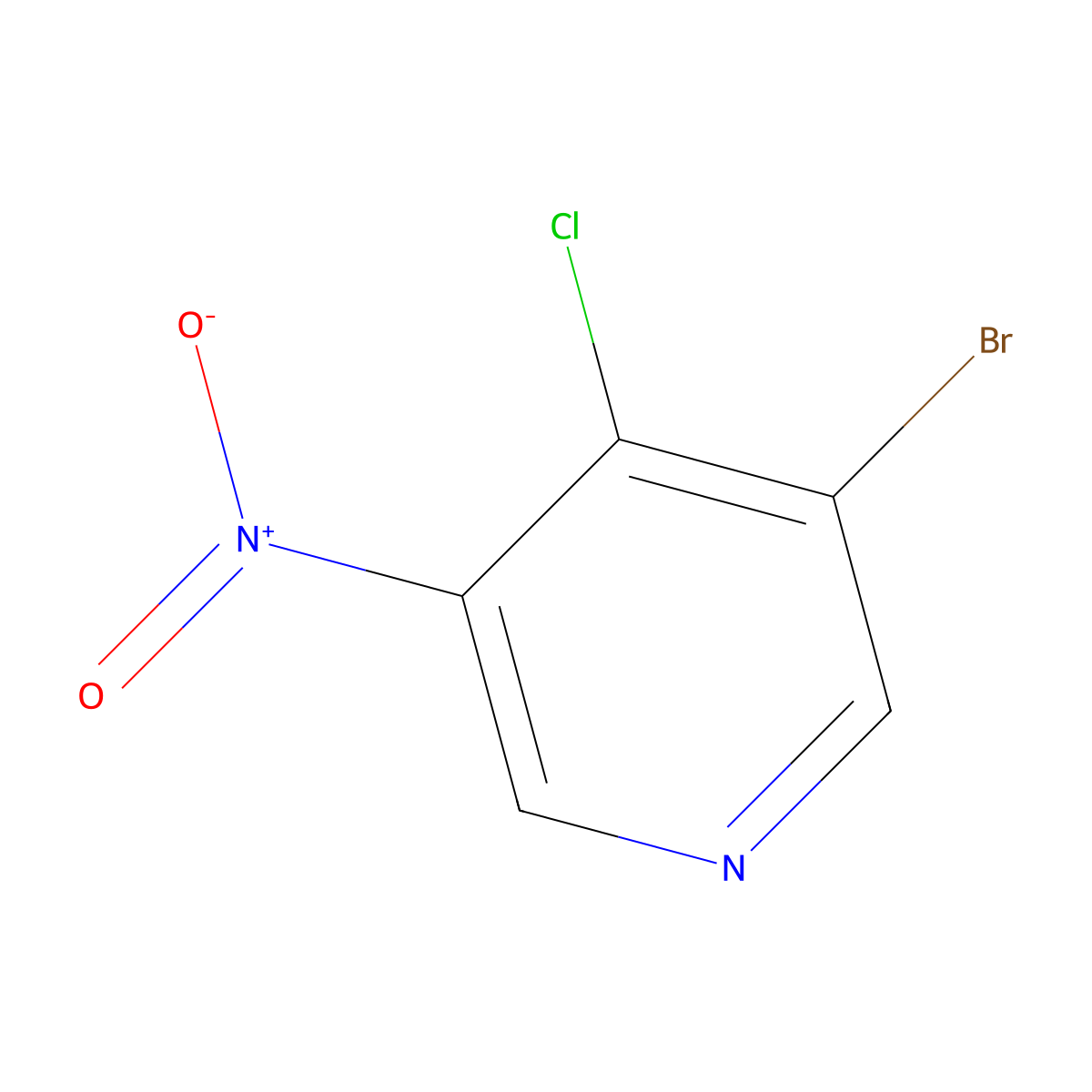 3-Bromo-4-chloro-5-nitropyridine molecular structure, CAS 31872-63-6
