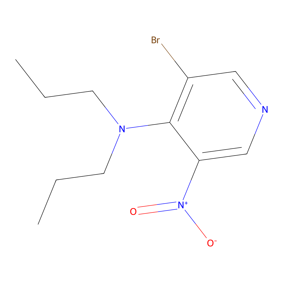 3-Bromo-5-nitro-N,N-dipropylpyridin-4-amine molecular structure, CAS 31872-73-8